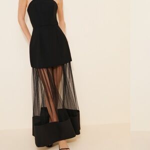 Elliatt Black Strapless Dress with Sheer Skirt